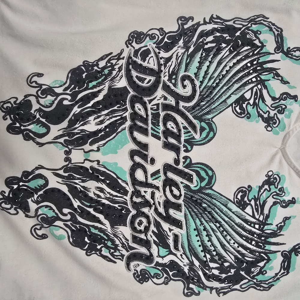 Harley-Davidson Teal and White Shirt - Picture 4 of 5